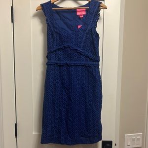 Elegant Blue Lace Dress